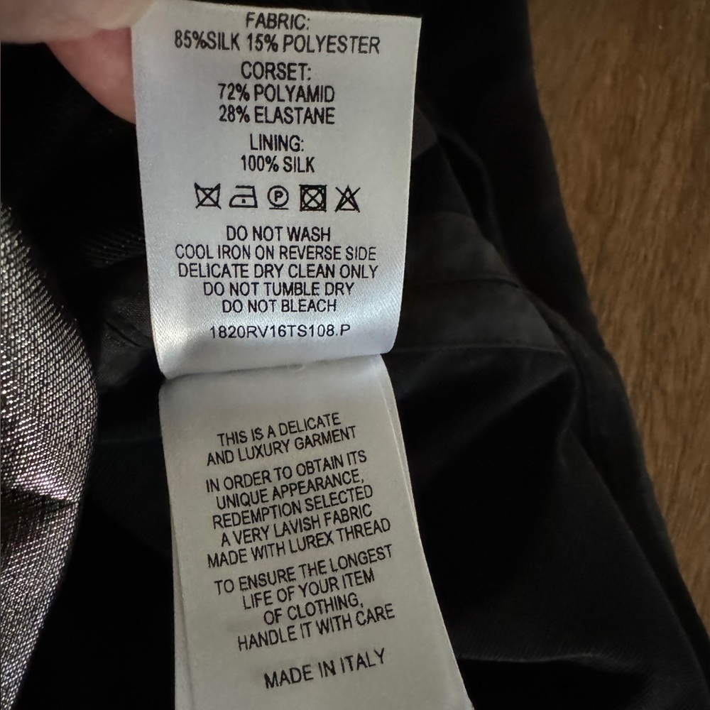 Redemption Gold Lamé Strapless Mini Dress Metallic Shimmer w/ Inner Lining - Picture 16 of 16